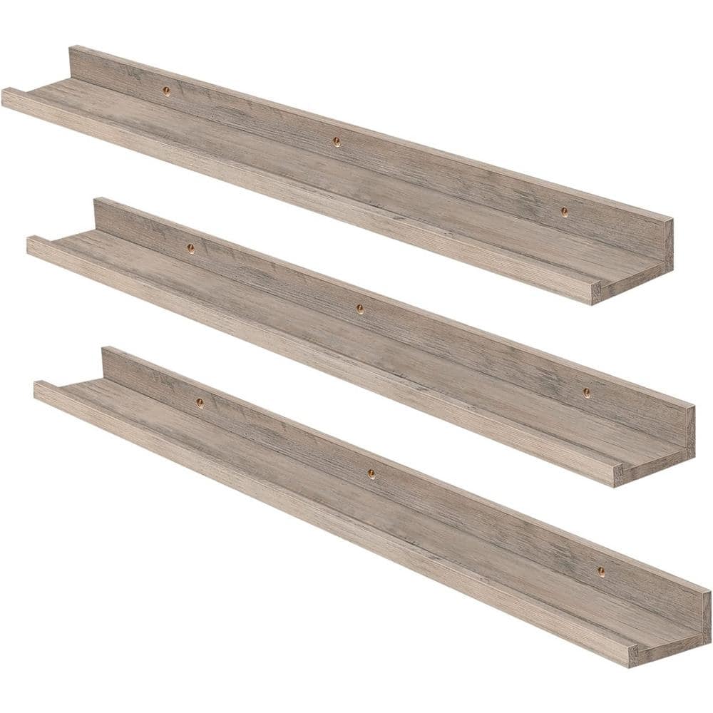 35.4 in. W x 3.9 in. D Greige Decorative Wall Shelf