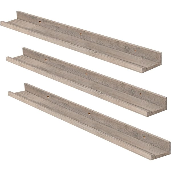 Unbranded 35.4 in. W x 3.9 in. D Greige Decorative Wall Shelf