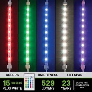 12 in. LED Linkable RGBW Flexible Under Cabinet Light Kit (4-Strip Pack)
