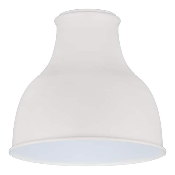 7 in. Fitter Small Matte White Metal Bell Pendant Lamp Shade Compatible with 2-1/4 in. Fitter Size