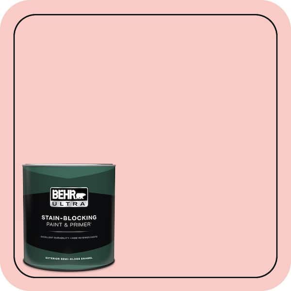 BEHR ULTRA 1 qt. #160C-2 Flush Pink Semi-Gloss Enamel Exterior Paint & Primer