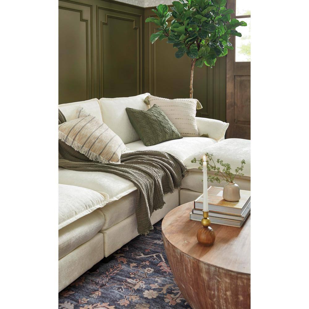 Distressed Brown Mango Wood Round Drum Coffee Table