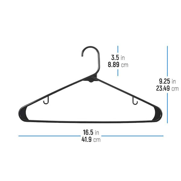 Mainstays Clothing Hangers, 18 Pack, Black, Durable Plastic