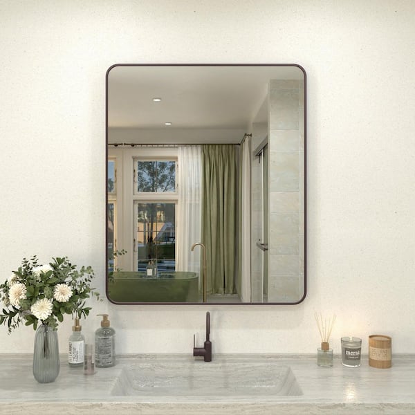 Cosy 30 in. W x 36 in. H Rectangular Framed Wall Bathroom Vanity Mirror in Oil Rubbed Bronze