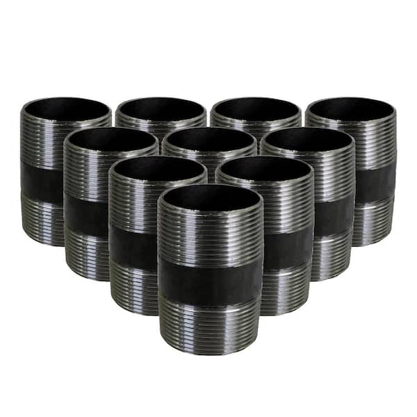 PLUMBFLEX Black Steel Pipe, 3/4 in. x 1-1/2 in. Nipple Fitting (Pack of 10)