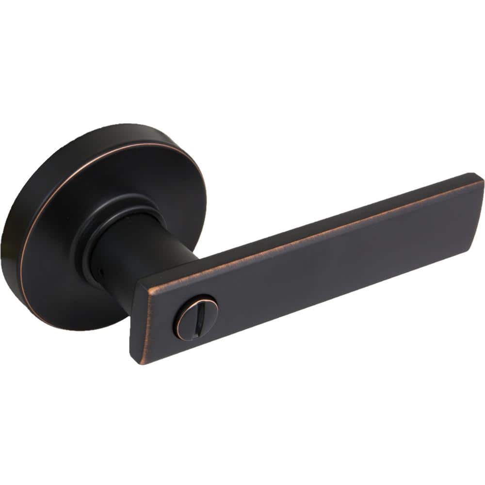 Westwood Aged Bronze Bed/Bath Door Lever with Round Rose