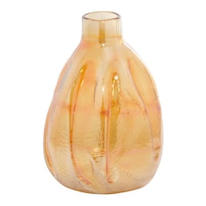16 in. Gold Handmade Blown Glass Decorative Vase