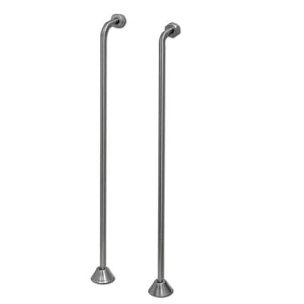 Water Creation 1/2 in. or 3/4 in. Single Offset Supply for Claw Foot Tubs, Brushed Nickel