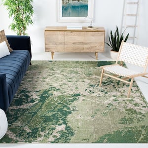 Madison Green/Ivory 10 ft. x 14 ft. Geometric Abstract Area Rug