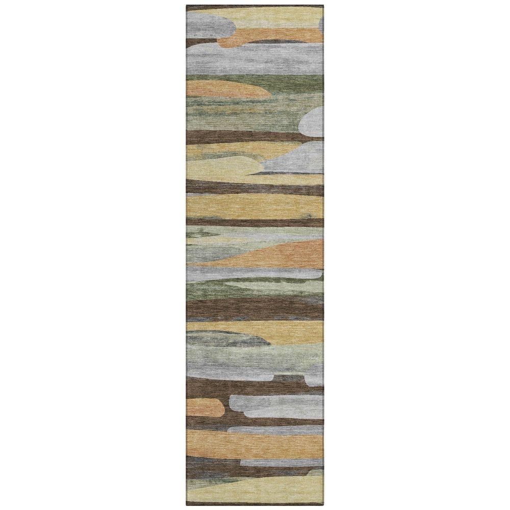 Chantille Machine Washable Indoor/Outdoor Abstract ACN2542 Chocolate 2 ft. x 7 ft. Runner Rug price history on PriceWatchPro