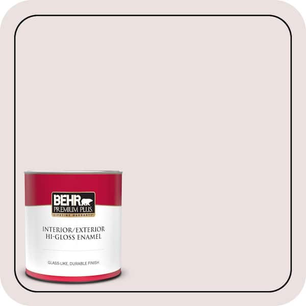BEHR PREMIUM PLUS 1 qt. #130E-1 Glaze White Hi-Gloss Enamel Interior/Exterior Paint & Primer