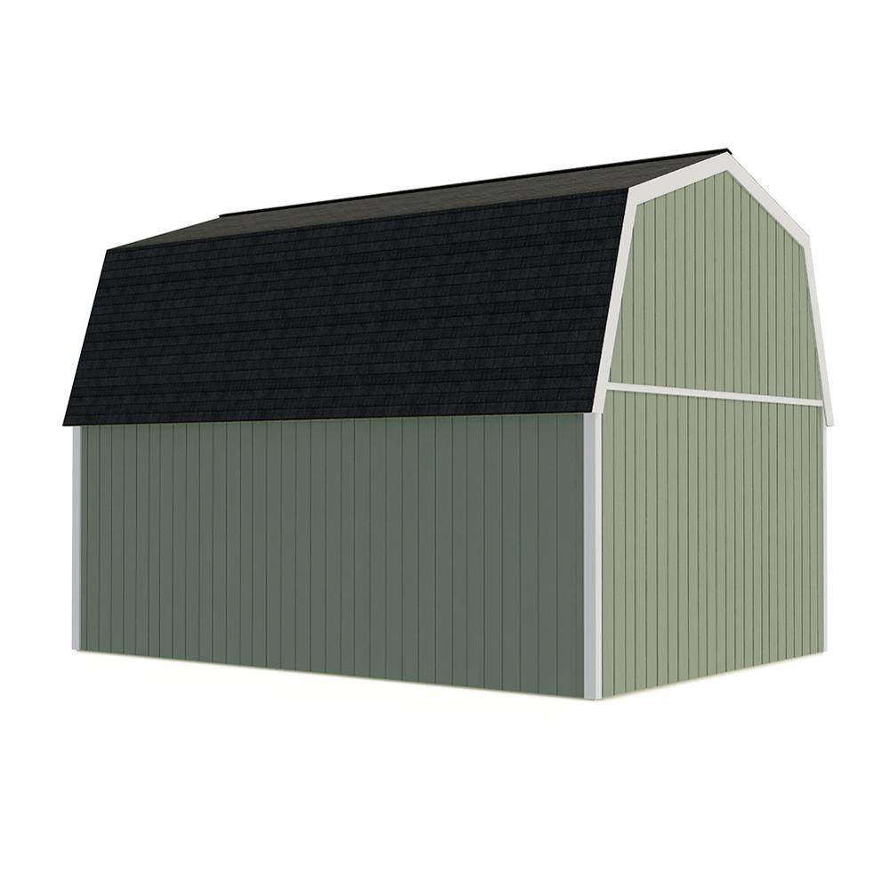 Pinewood 16 ft x 14 ft Gray Wood Storage Shed Kit with Windows