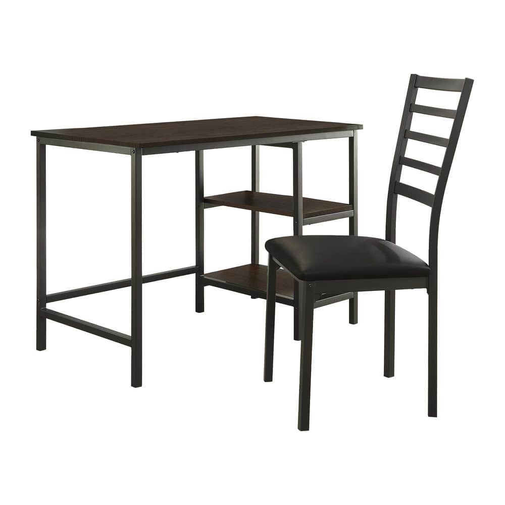 EVERGLADE HOME Tobias 42 in. Rectangular Black Metal Frame Writing Desk