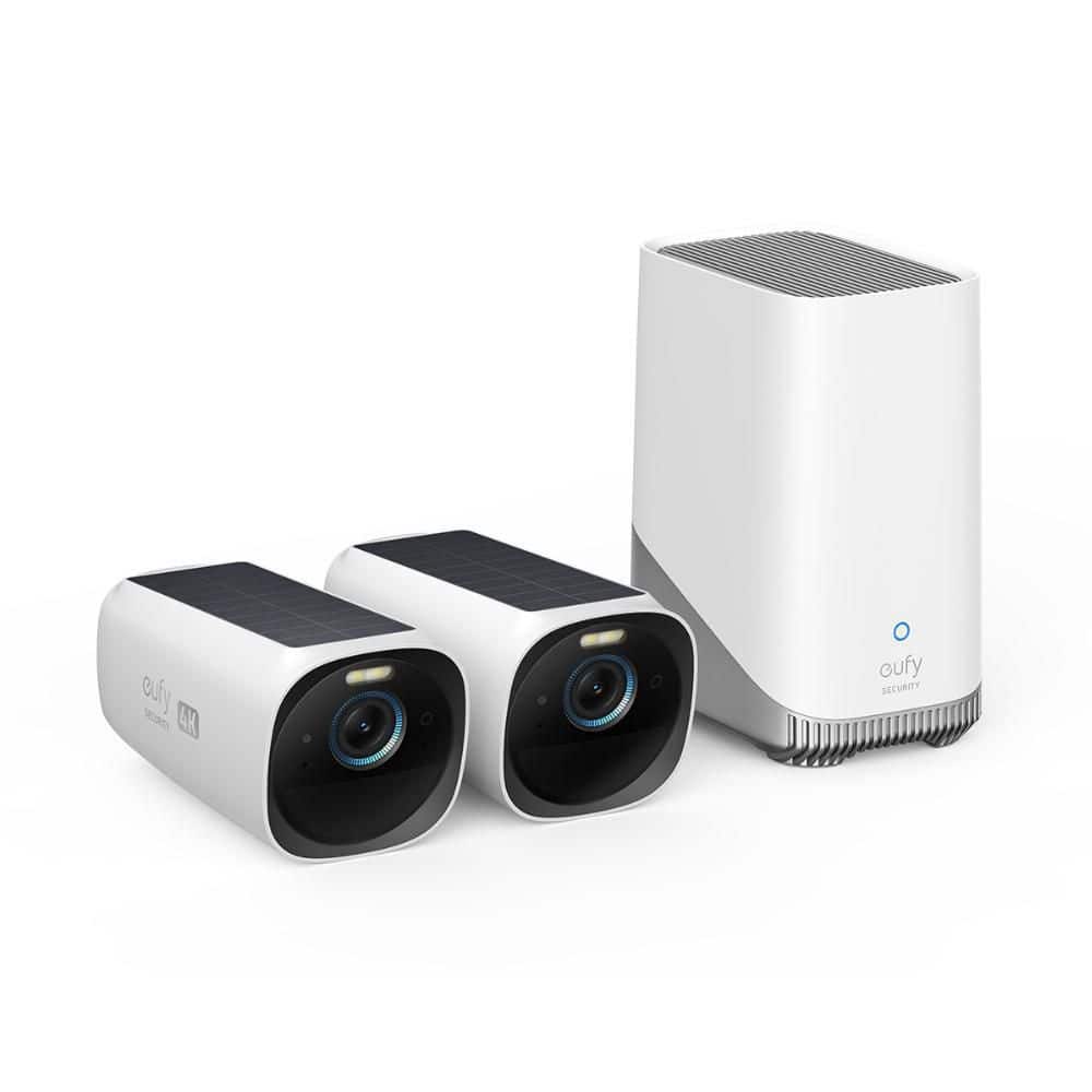eufy Eufycam3 Battery Wireless In/Outdoor Camera, White, Wi-Fi
