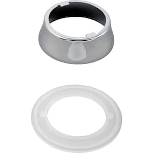 2 in. Plastic Pull-Out Kitchen Faucet Escutcheon and Gasket in Chrome