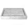 Rectangular Infinity Pool Vessel Sink in White Carrara Marble