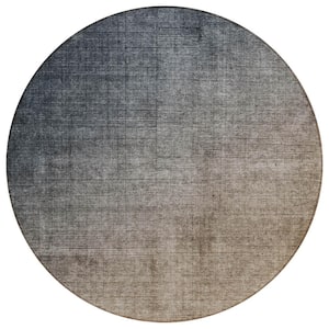 Chantille ACN569 Gray 8 ft. x 8 ft. Round Machine Washable Indoor/Outdoor Geometric Area Rug
