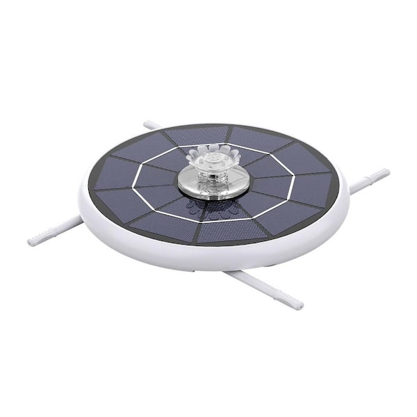 6.5W Solar Fountain with Colorful LED Lights, 8 Spray Styles and 4 Fixers for Bird Bath, Garden, Pond, Fish Tank