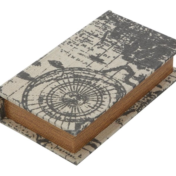ブックボックス 3点セット 小物入れ 世界地図 アンティーク AN-86832 Litton Lane Rectangle Wood Faux Book Box with World Map Cover (Set