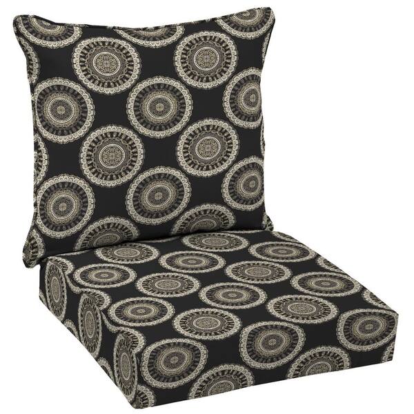 Hampton Bay Black Geo Deep Seating Outdoor Lounge Chair Cushion