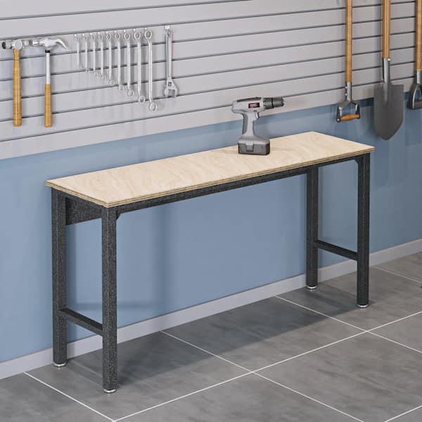 Fortress 72.4 in. W x 20.5 in. D Steel Garage Workbench Table with Composite Wood Top