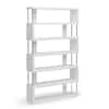 Baxton Studio 75.5 in. White Wood 6 shelf Accent Bookcase with