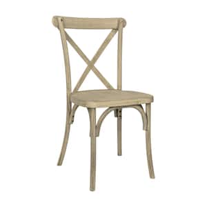 Hercules Commercial Light Oak Indoor/Outdoor Wood Look Resin Cross Back Chair