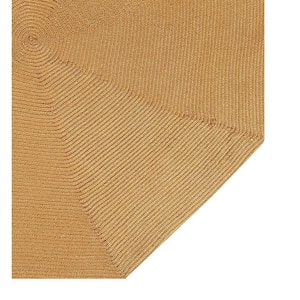 Country Braid Collection Straw Solid 96" Octagonal 100% Polypropylene Reversible Solid Area Rug