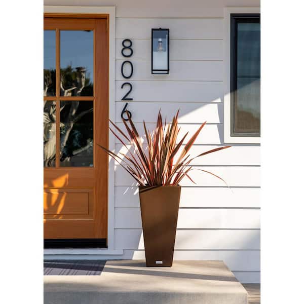 Midland 30 in. Espresso Plastic Tall Square Planter