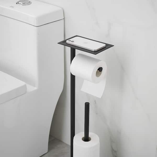 Edenscape Freestanding Toilet Paper Holder with Storage Shelf Matte Black -  Kingston Brass