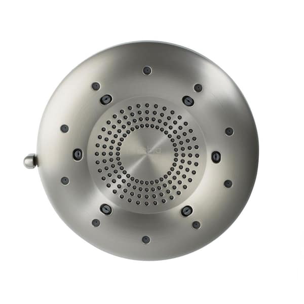 Brondell Nebia Corre 4-Spray Patterns with 1.5 GPM 6.5 in. Wall Mount Soft Fixed Shower Head in Brushed Nickel