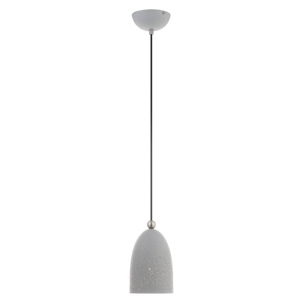 Nordic Gray Brushed Nickel Crystal LED 1-Light Pendant