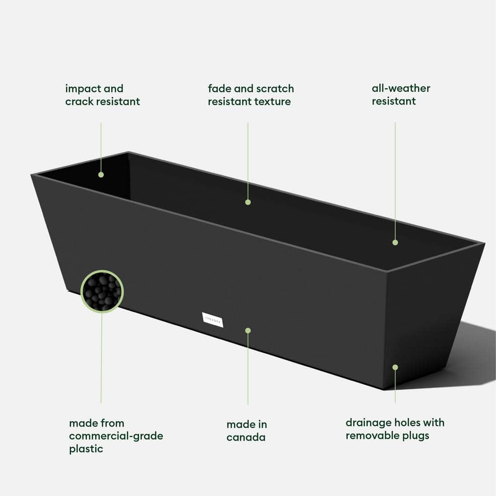 Black 36" Recycled Plastic Window Box Planter