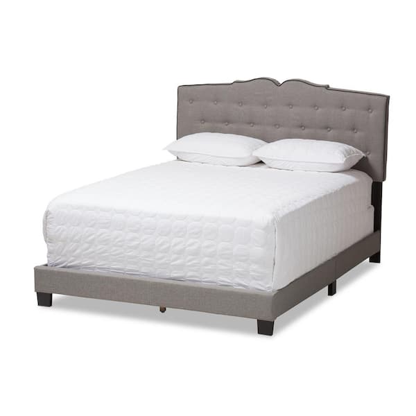 Baxton Studio Vivienne Light Gray King Bed 146 8244 HD The Home