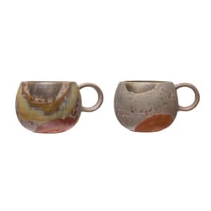12 oz. Multicolored Stoneware Mugs (Set of 2)