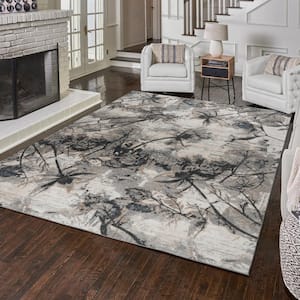 Quattro Scalia Gray 5 ft. x 7 ft. Abstract Indoor Area Rug