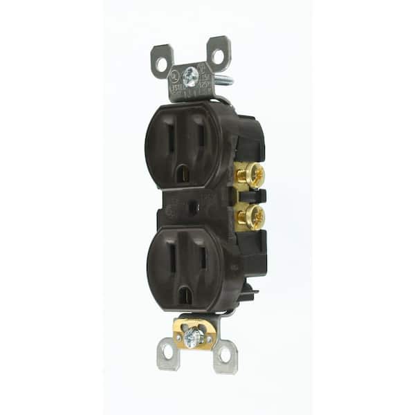 15 Amp 125 V Self Grounding Duplex Outlet/Receptacle, Brown (1-Pack) 5320-S