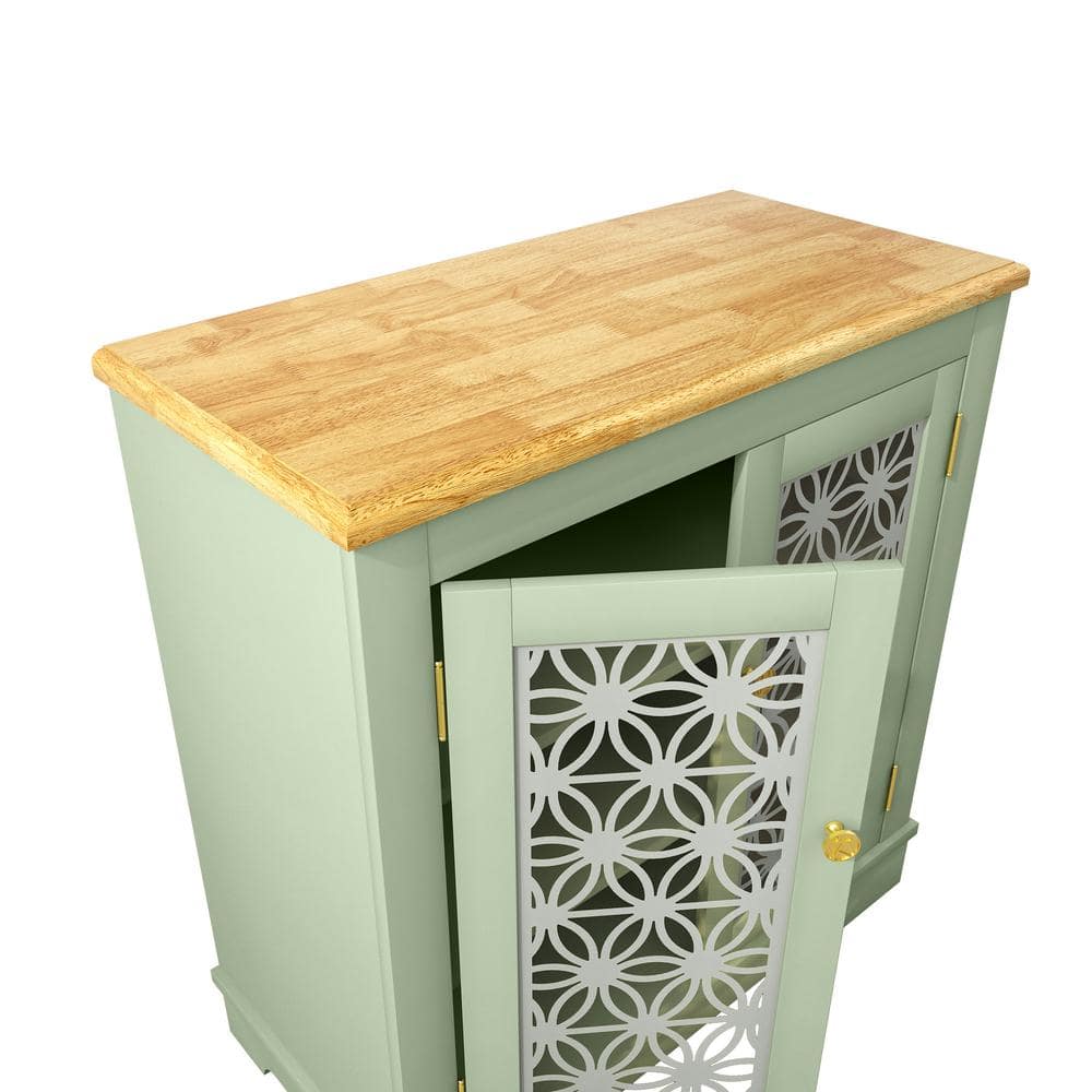Green Rustic Wood Storage Sideboard Buffet Cabinet