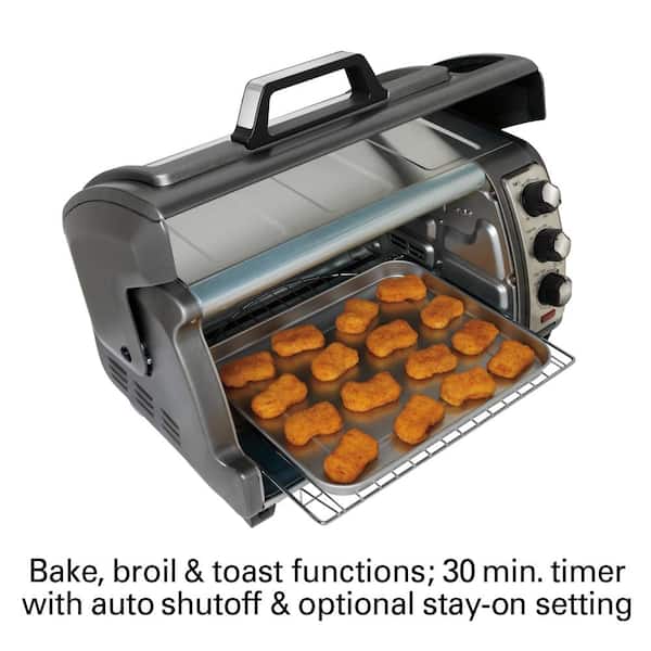 Easy Reach 1400 W 6-Slice Gray Convection Toaster Oven with Built-In Timer