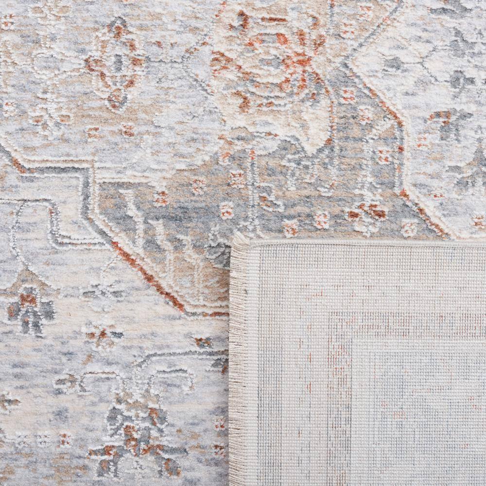 Lustrous Blue & Beige Round Viscose Area Rug, 6'7"