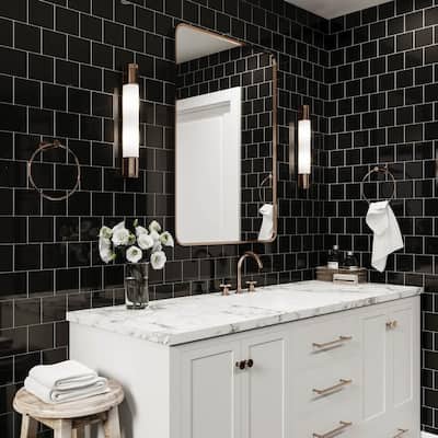 Black 4x4 Ceramic Tile The Home Depot - Black Ceramic Bathroom Wall Tile Black 4x4 Ceramic Tile The Home Depot - Black Ceramic Bathroom Wall Tile