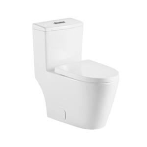 12 in. 1-Piece 0.88/1.28 GPF Dual Flush Elongated Toilet in. White, Seat Included