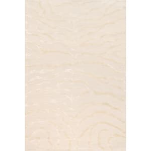 Edgy Ivory 10 ft. x 14 ft. Abstract Silk and Wool Area Rug