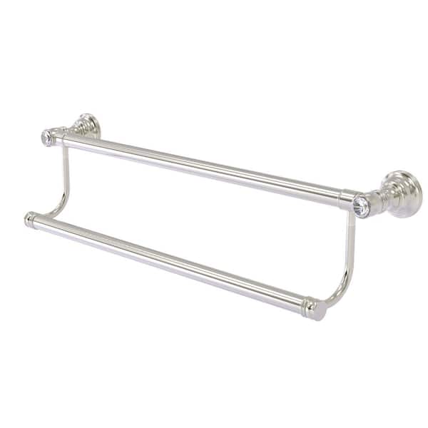 Allied Brass Carolina Crystal Collection 30 in. Wall Mounted Double Towel Bar in Satin Nickel