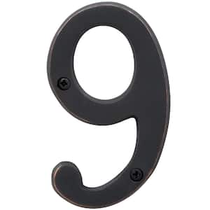 4 in. Aged Bronze Classic House Number 9