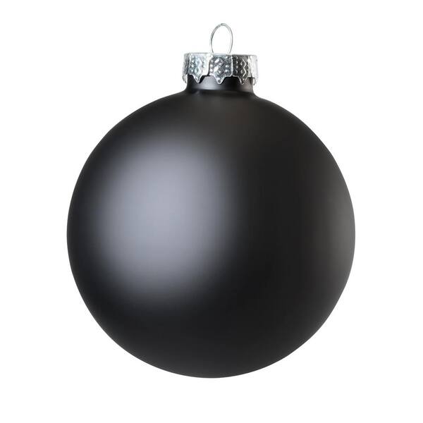 Whitehurst 3.75 in. Black Matte Glass Christmas Ornament (8-Pack) 27524 ...