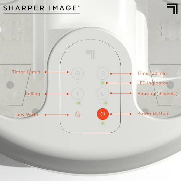 Sharper Image SpaHaven Heated Foot Bath Massager with LED Display - White