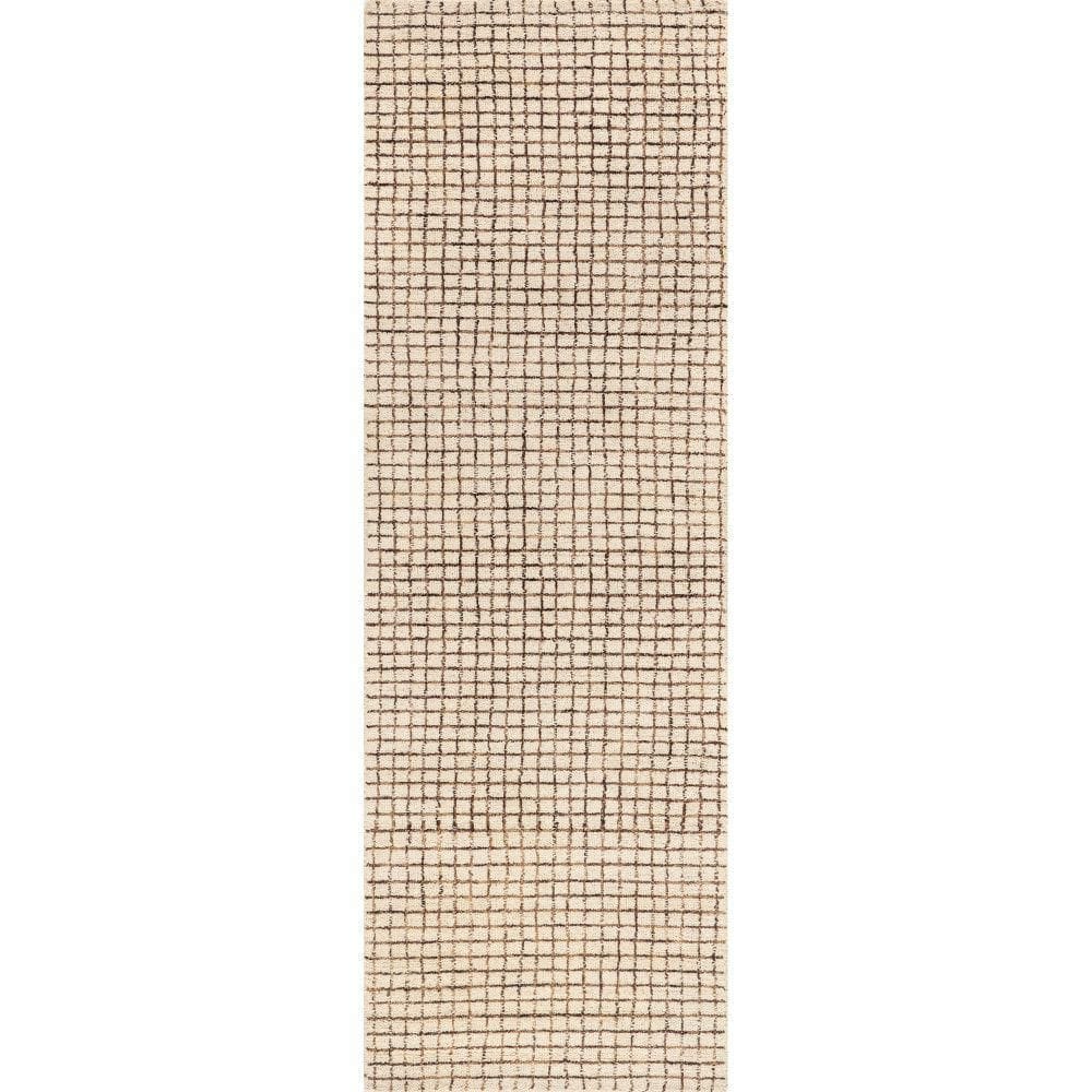 Melrose Checked Wool Cream 3 ft. x 10 ft. Indoor/Outdoor Patio Runner Rug price history on PriceWatchPro