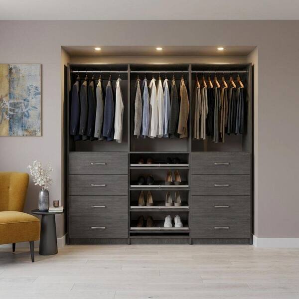 MODULAR CLOSETS Alto 57 in. W Grey Tower System 2 4-Drawer with