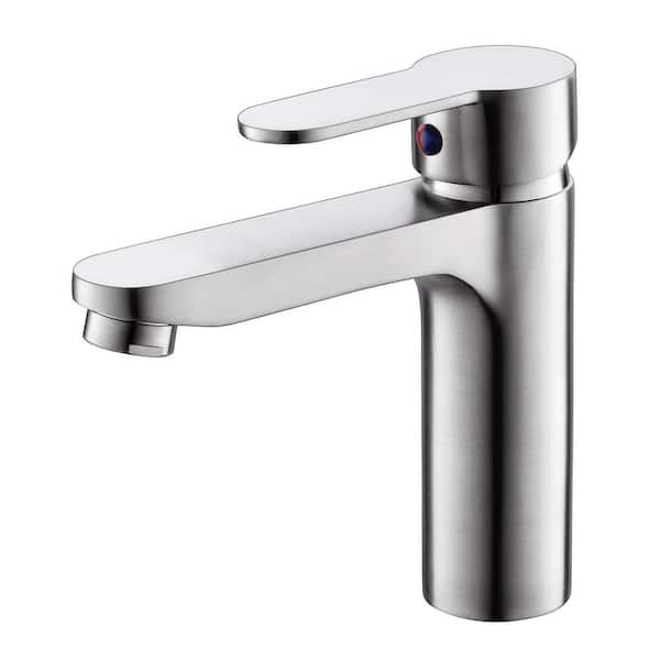 Maincraft Single-Handle Single-Hole Bathroom Faucet in Brushed Nickel